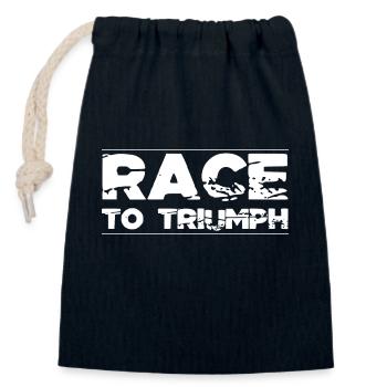 thrilling experiences horse racing bets thrill - Closable cotton gift bag (14x20cm) - navy - Front