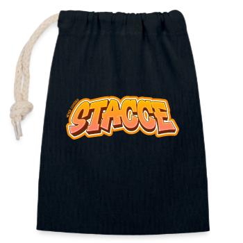 Roman phrases "STACCE" - Closable cotton gift bag (14x20cm) - navy - Front
