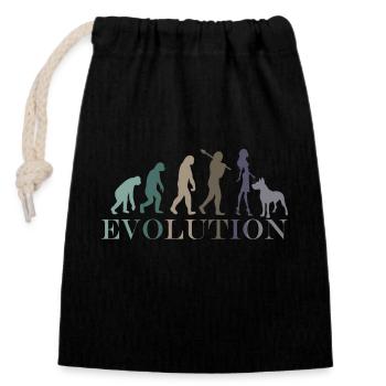 Evolution Deutsche Dogge Weiblich Retro Minimalismus - Verschließbarer Geschenkbeutel aus Baumwolle (14x20cm) - Schwarz - Vorne