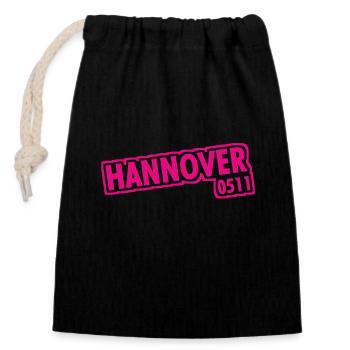 Hanover - 0511 - Area Code - Lower Saxony - Closable cotton gift bag (14x20cm) - black - Front