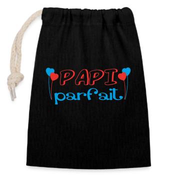 Perfect PAPI - Closable cotton gift bag (14x20cm) - black - Front