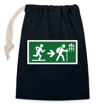 Ausgang zur Wanderung - Verschließbarer Geschenkbeutel aus Baumwolle (14x20cm) - Navy - Vorne
