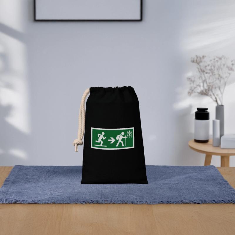 exit to hike Closable cotton gift bag (14x20cm)