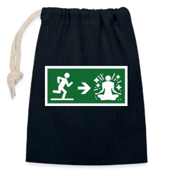 Exit to Meditate - Verschließbarer Geschenkbeutel aus Baumwolle (14x20cm) - Navy - Vorne