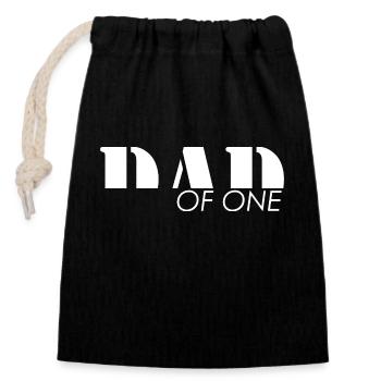 Dad of one child - Papa - Sac cadeau en coton avec cordon (14 x 20 cm) - noir - Devant