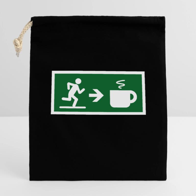 Exit to coffee tea cocoa chocolate Closable cotton gift bag (14x20cm)