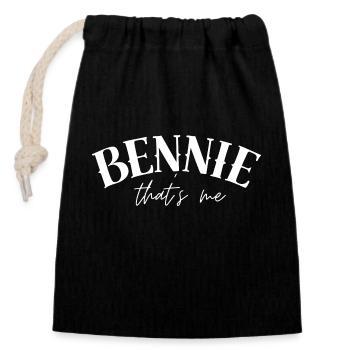 Bennie Benjamin Ben Benni Name - Verschließbarer Geschenkbeutel aus Baumwolle (14x20cm) - Schwarz - Vorne