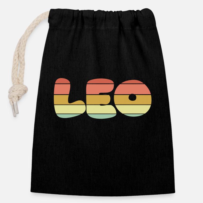 Leo sunset texture - Closable cotton gift bag (14x20cm) - black