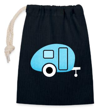 Caravan Wohnwagen Canvas Leinen Camping Camper - Verschließbarer Geschenkbeutel aus Baumwolle (14x20cm) - Navy - Vorne