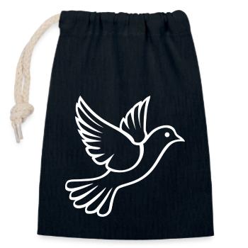Taube - Verschließbarer Geschenkbeutel aus Baumwolle (14x20cm) - Navy - Vorne