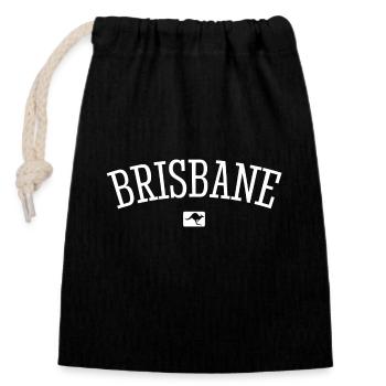 Brisbane Australia Down Under Kangaroo Koala - Closable cotton gift bag (14x20cm) - black - Front