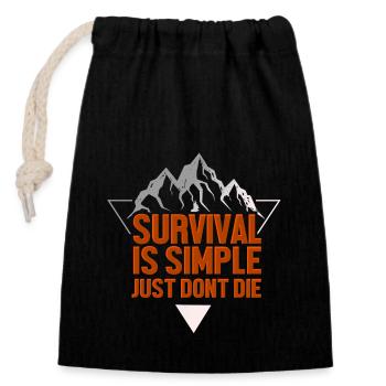 Outdoor Survival Prepper - Closable cotton gift bag (14x20cm) - black - Front