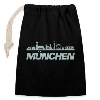 Horizon de Munich - Sac cadeau en coton avec cordon (14 x 20 cm) - noir - Devant