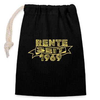 Pension 1969 - Closable cotton gift bag (14x20cm) - black - Front