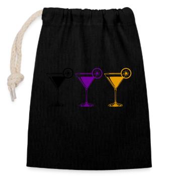 cocktails - Verschließbarer Geschenkbeutel aus Baumwolle (14x20cm) - Schwarz - Vorne