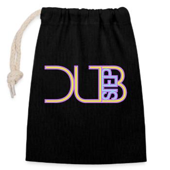 Dub Step Techno Music Cool DJ Party Club Text Logo - Closable cotton gift bag (14x20cm) - black - Front