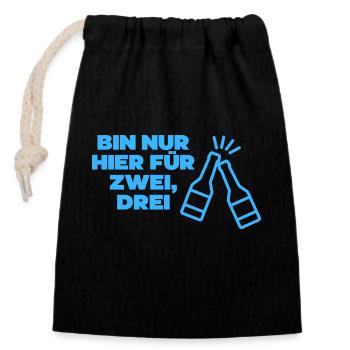 Bier - Verschließbarer Geschenkbeutel aus Baumwolle (14x20cm) - Schwarz - Vorne