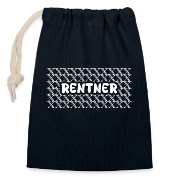 Rentner - Verschließbarer Geschenkbeutel aus Baumwolle (14x20cm) - Navy - Vorne