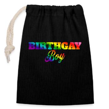 Geburtgay Junge Lgbt Gay Pride Alles Gute Zum - Verschließbarer Geschenkbeutel aus Baumwolle (14x20cm) - Schwarz - Vorne