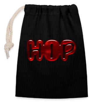 Hip Hop - Closable cotton gift bag (14x20cm) - black - Front