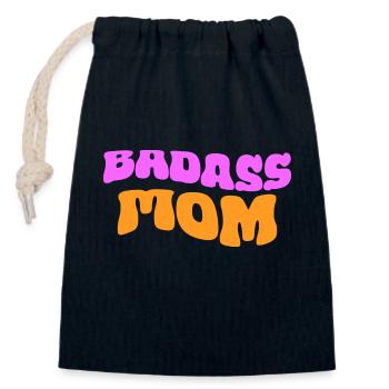 Badass Mom - Verschließbarer Geschenkbeutel aus Baumwolle (14x20cm) - Navy - Vorne