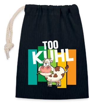 Kuh Landwirtschaft Too Kuhl - Verschließbarer Geschenkbeutel aus Baumwolle (14x20cm) - Navy - Vorne