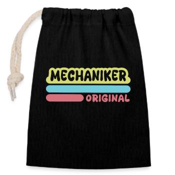 Mécanicien comme prénom - Sac cadeau en coton avec cordon (14 x 20 cm) - noir - Devant