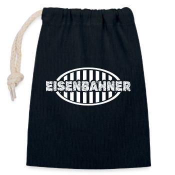 Railroader - Closable cotton gift bag (14x20cm) - navy - Front