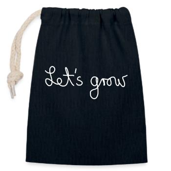 Let's grow - Closable cotton gift bag (14x20cm) - navy - Front