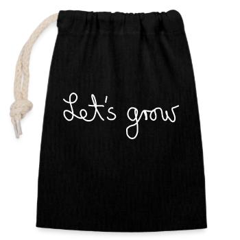 Cultivons - Sac cadeau en coton avec cordon (14 x 20 cm) - noir - Devant