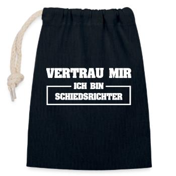Referee - Closable cotton gift bag (14x20cm) - navy - Front
