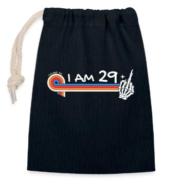 I Am 29 Plus Middle Finger - 30th Birthday - Closable cotton gift bag (14x20cm) - navy - Front