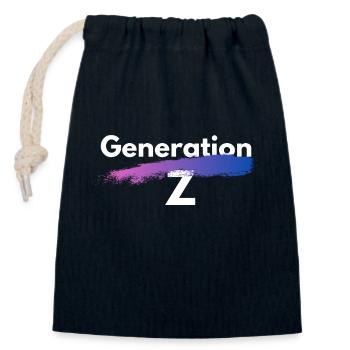 Generation Z - Verschließbarer Geschenkbeutel aus Baumwolle (14x20cm) - Navy - Vorne