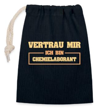 Assistant de laboratoire chimique - Sac cadeau en coton avec cordon (14 x 20 cm) - bleu marine - Devant