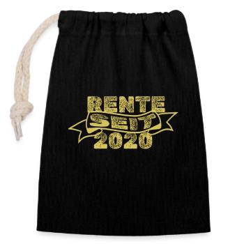 Rente 2020 - Verschließbarer Geschenkbeutel aus Baumwolle (14x20cm) - Schwarz - Vorne