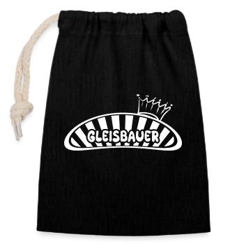 Track Builder as a Profession - Closable cotton gift bag (14x20cm) - black - Front
