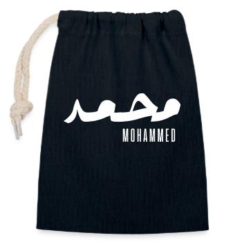 Name Mohammed auf Arabisch - Verschließbarer Geschenkbeutel aus Baumwolle (14x20cm) - Navy - Vorne