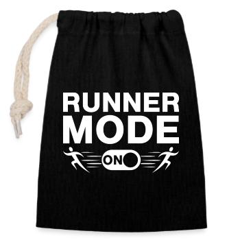 Mode marathonien sur l’idée cadeau de course à pied - Sac cadeau en coton avec cordon (14 x 20 cm) - noir - Devant