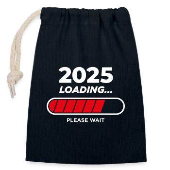 2025 Wird geladen - Verschließbarer Geschenkbeutel aus Baumwolle (14x20cm) - Navy - Vorne