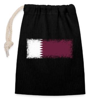 Qatar as Qatar - Closable cotton gift bag (14x20cm) - black - Front