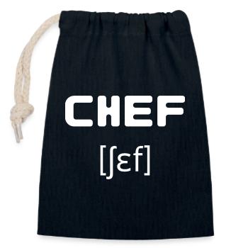 Chef - Chef - Chef - Chef - Hobby Chef - Closable cotton gift bag (14x20cm) - navy - Front