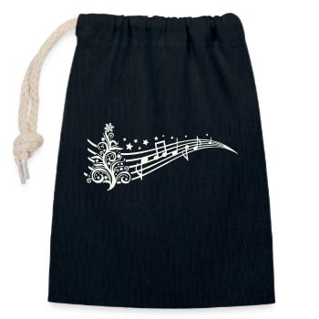 Christmas Sheet Music - Closable cotton gift bag (14x20cm) - navy - Front