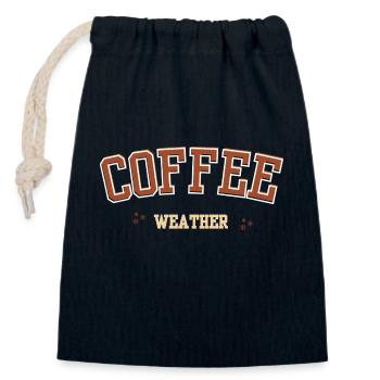 Coffee weather - Closable cotton gift bag (14x20cm) - navy - Front
