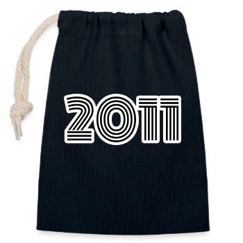 Year of birth 2011 - Closable cotton gift bag (14x20cm) - navy - Front