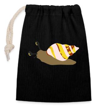 Rose escargot - Sac cadeau en coton avec cordon (14 x 20 cm) - noir - Devant