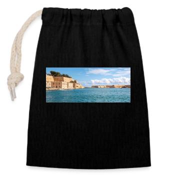 Valletta il-Belt Valletta Saluting Battery Malta - Closable cotton gift bag (14x20cm) - black - Front