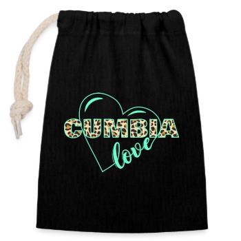 Cumbia Love Animal Print - Closable cotton gift bag (14x20cm) - black - Front