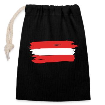 Drapeau de l’Autriche - Sac cadeau en coton avec cordon (14 x 20 cm) - noir - Devant