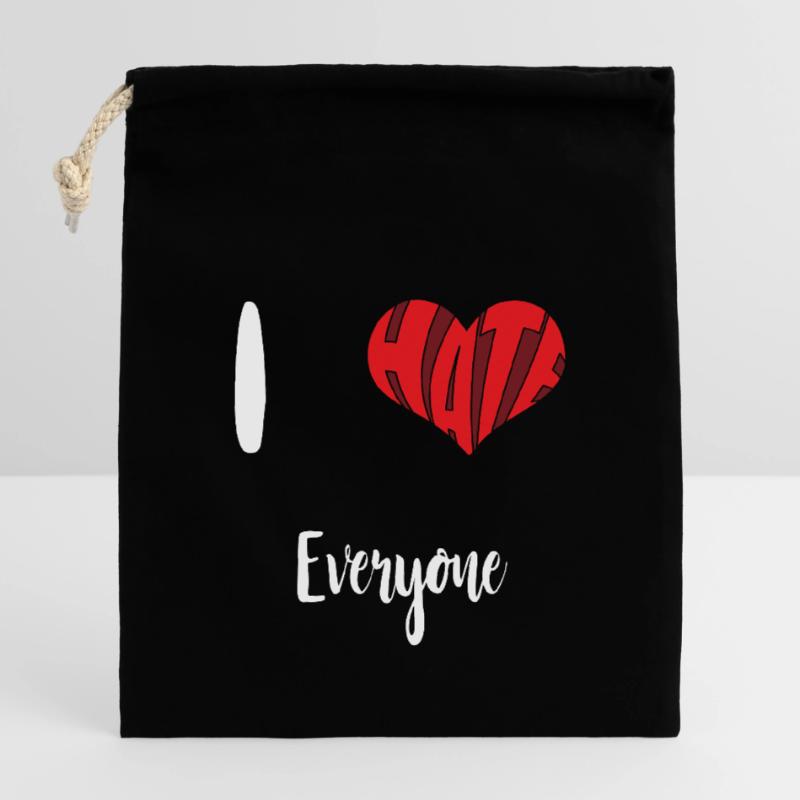 Hate Everyone Stop Hate Anti Hate Closable cotton gift bag (14x20cm)