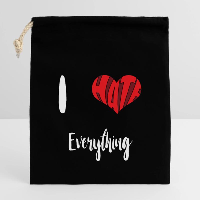 Hate Everything Stop Hate Anti Hate Closable cotton gift bag (14x20cm)